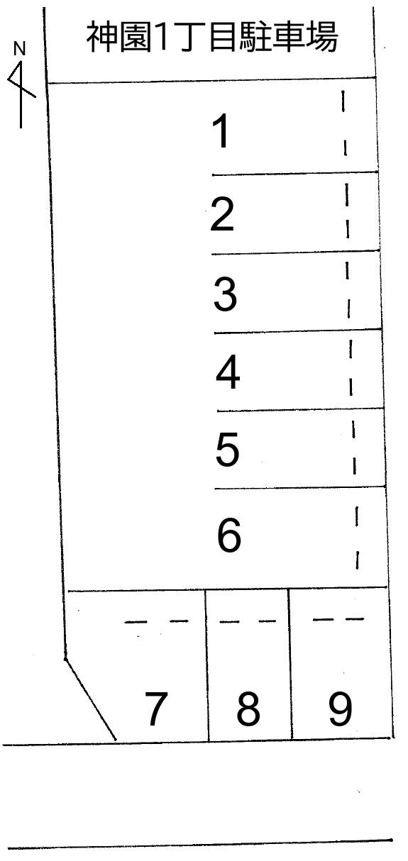 神園1丁目駐車場の駐車配置図