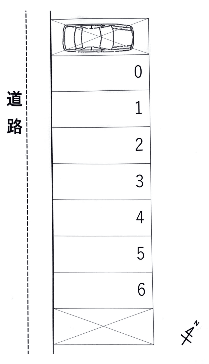 服部第2駐車場の駐車配置図