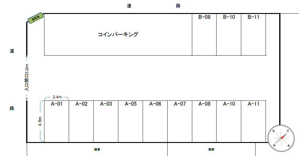 モロタ駐車場の駐車配置図