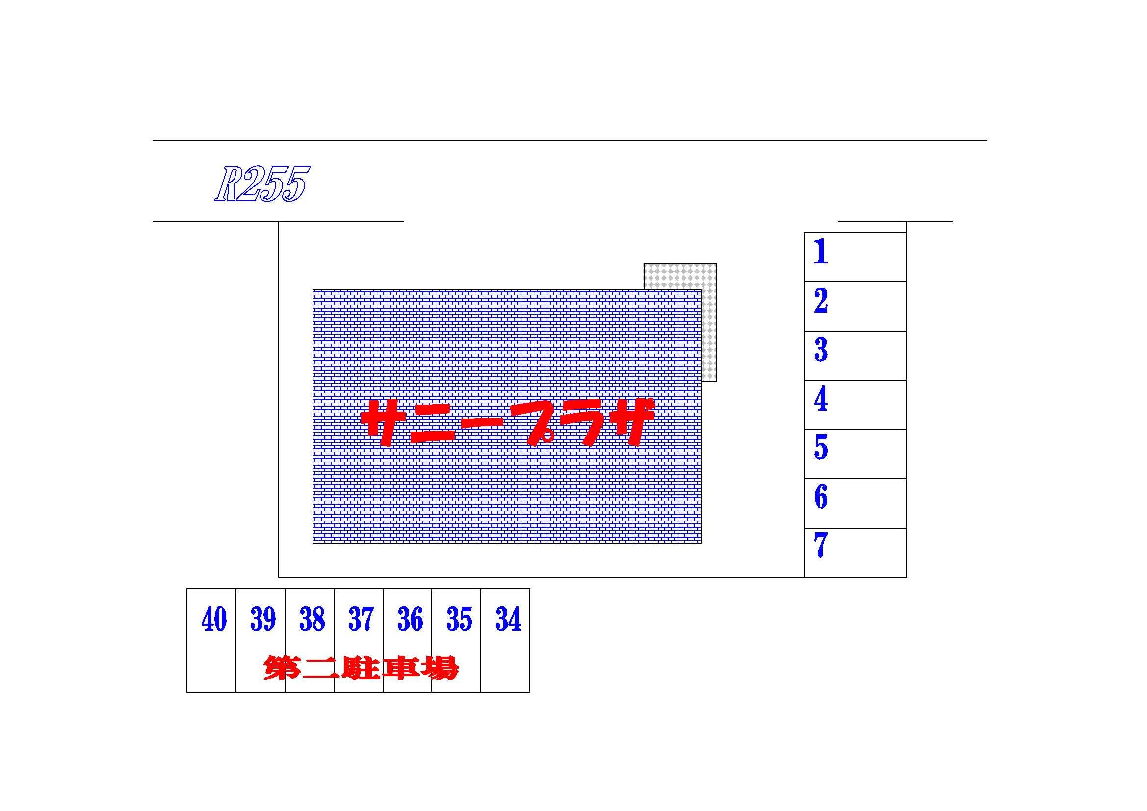 サニープラザ駐車場の駐車配置図