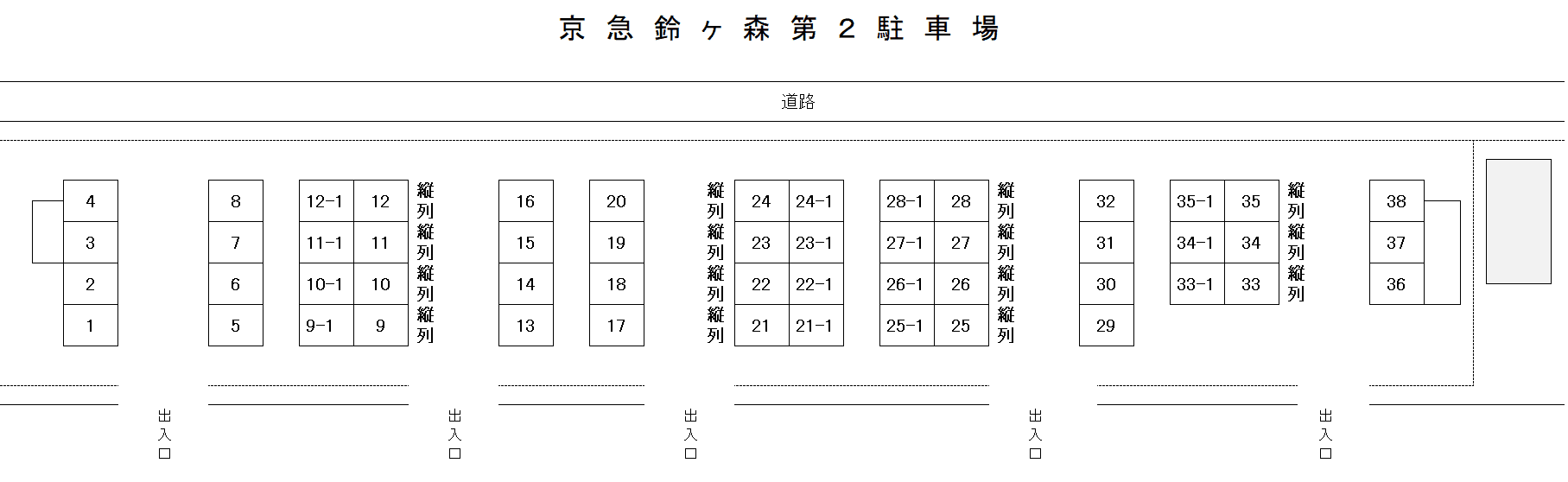 京急鈴ヶ森第2の駐車配置図