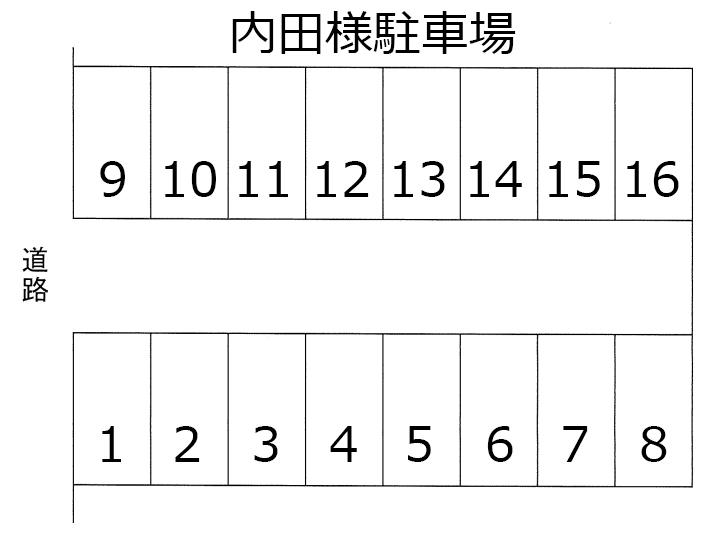 内田様第二駐車場の駐車配置図