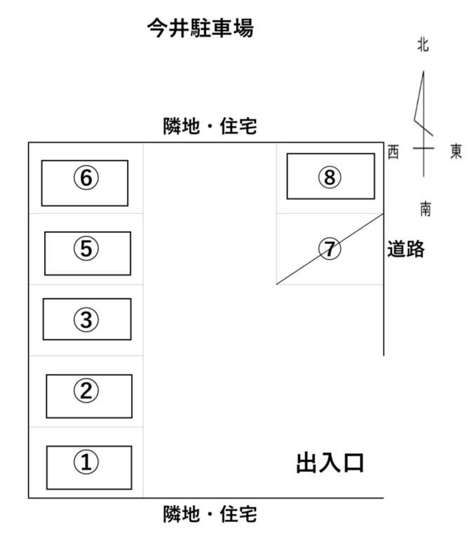 今井駐車場の駐車配置図