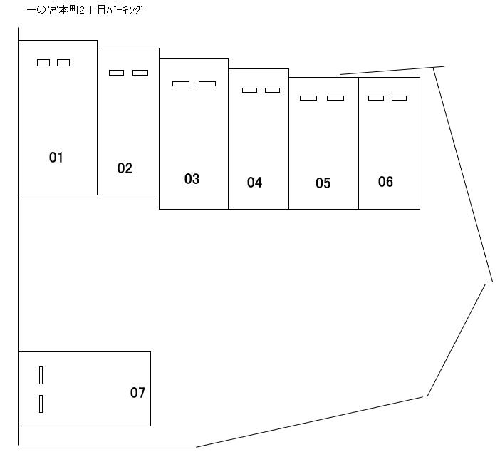 一の宮本町2丁目パーキングの駐車配置図