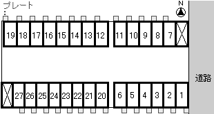 井上パーキング(あかねケ丘)の駐車配置図