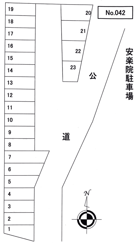 安楽院駐車場の駐車配置図