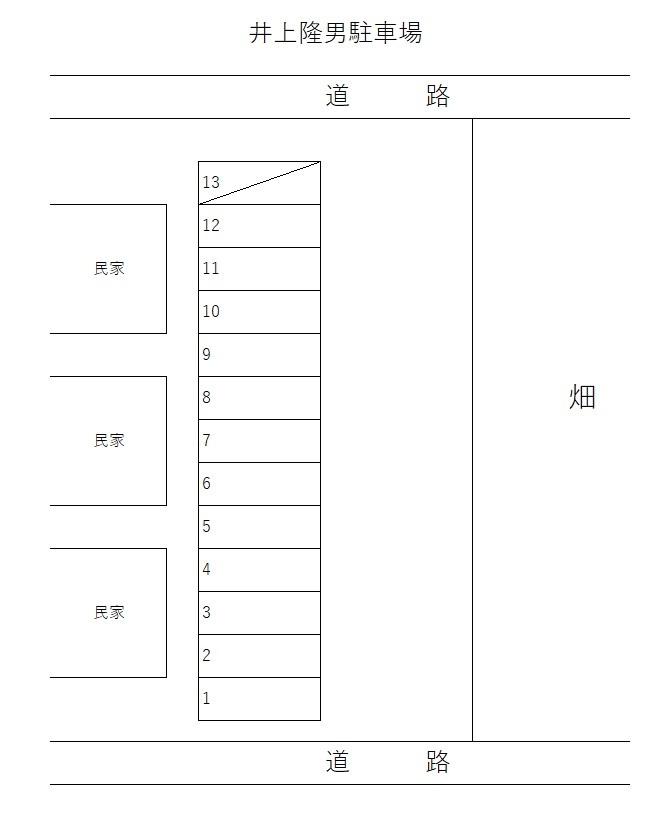 井上駐車場の駐車配置図