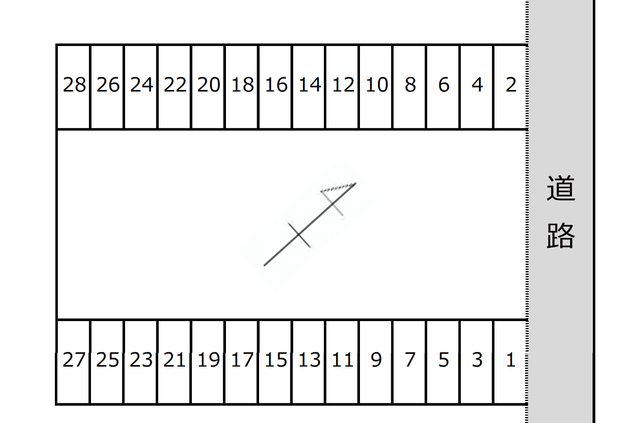 中原(久保田)駐車場の駐車配置図