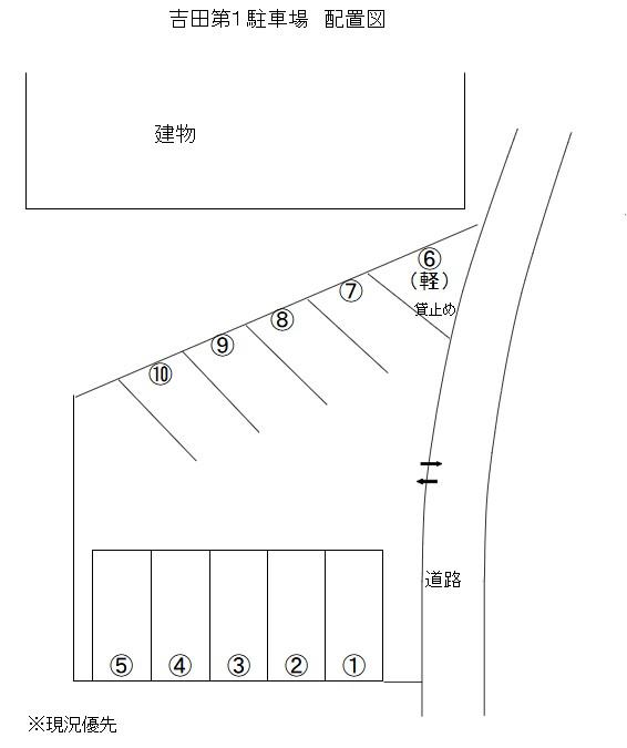 吉田第1駐車場の駐車配置図