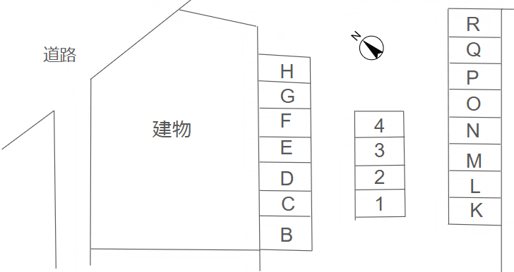 高橋6丁目491-1駐車場の駐車配置図