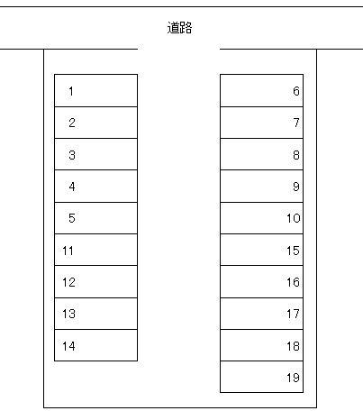 河原井パーキングの駐車配置図