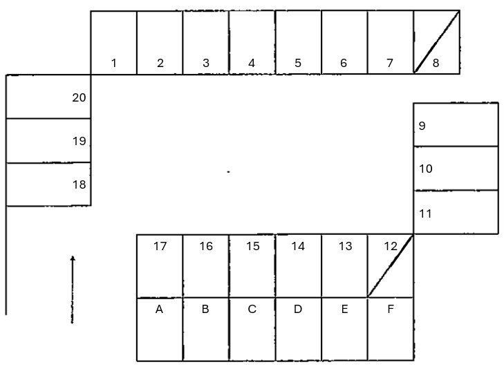 メリヤス駐車場の駐車配置図
