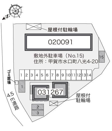 沢田2(31267) 敷地外駐車場の駐車配置図