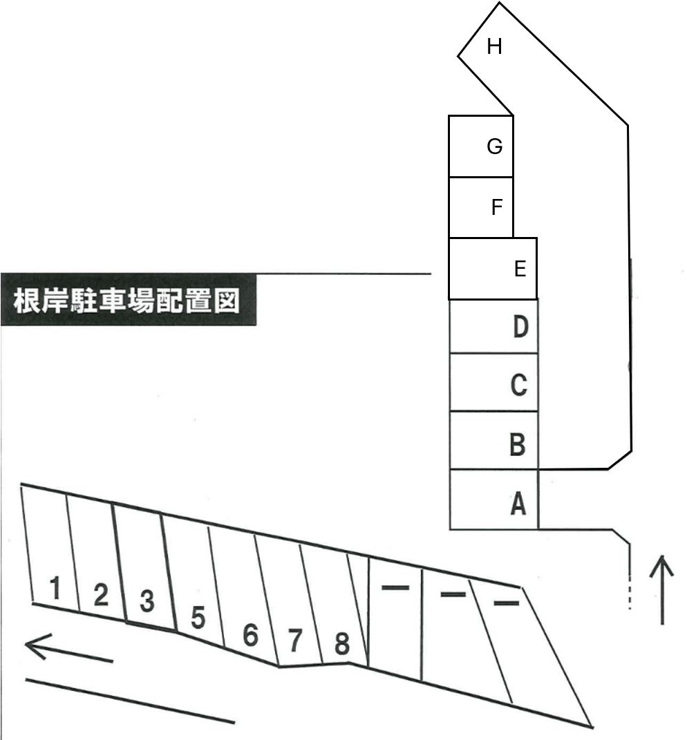 根岸駐車場の駐車配置図