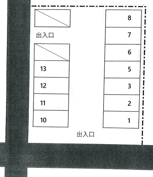清水駐車場の駐車配置図