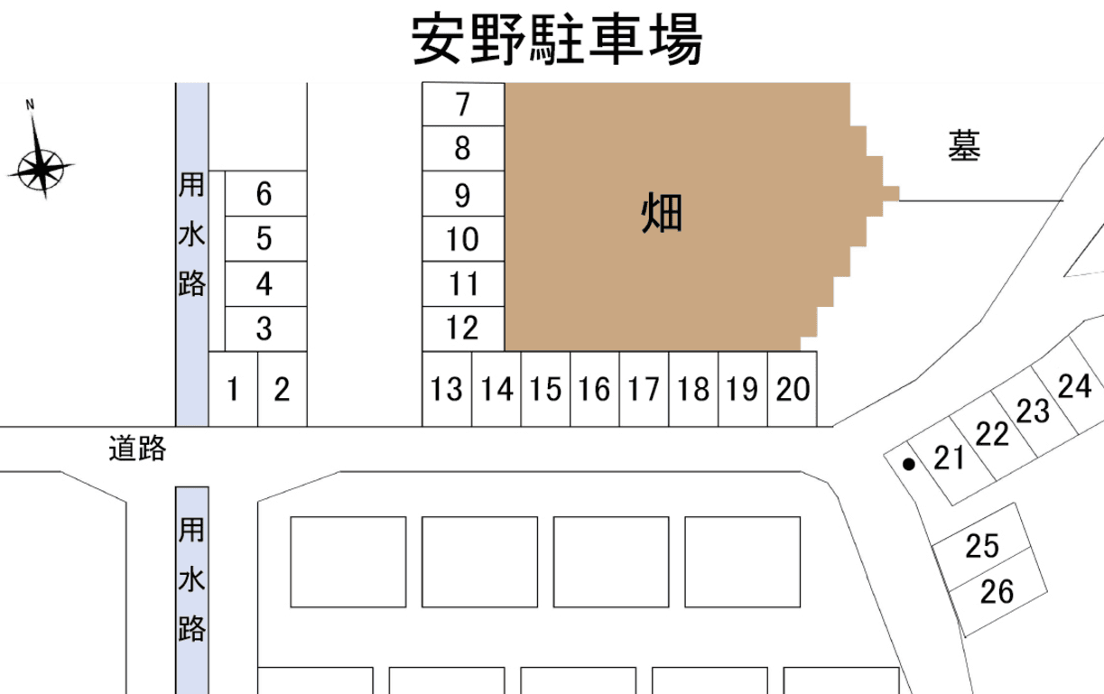 安野駐車場の駐車配置図