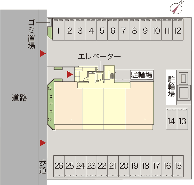 アルカ宮前の駐車配置図
