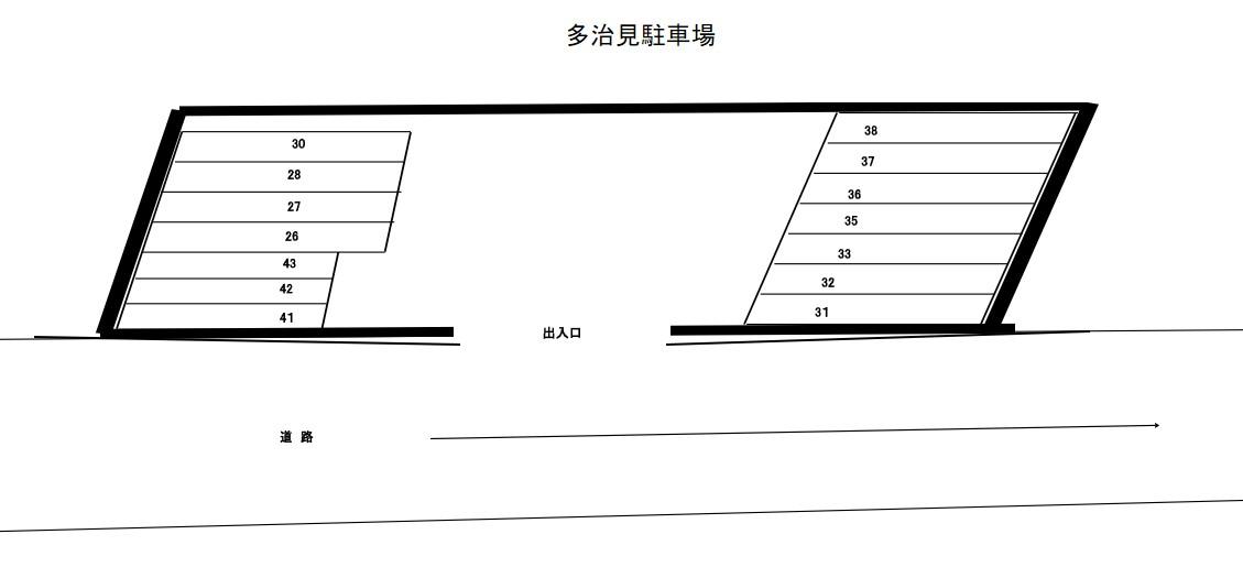 多治見駐車場の駐車配置図