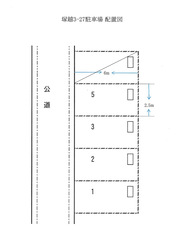 塚越3-27駐車場の駐車配置図