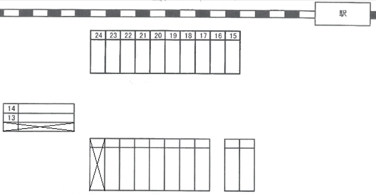 ラクピーライト古市駅の駐車配置図