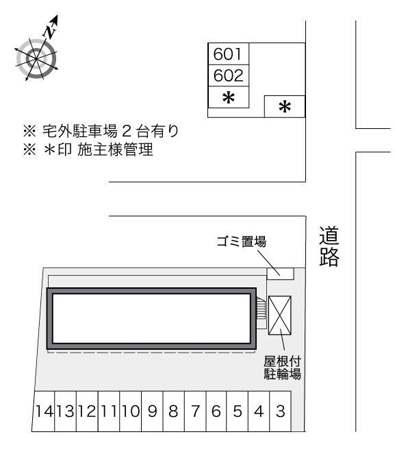 K2(25660) 敷地外駐車場の駐車配置図