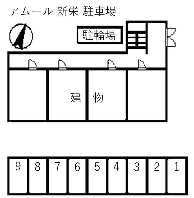 アムール 新栄 駐車場の駐車配置図