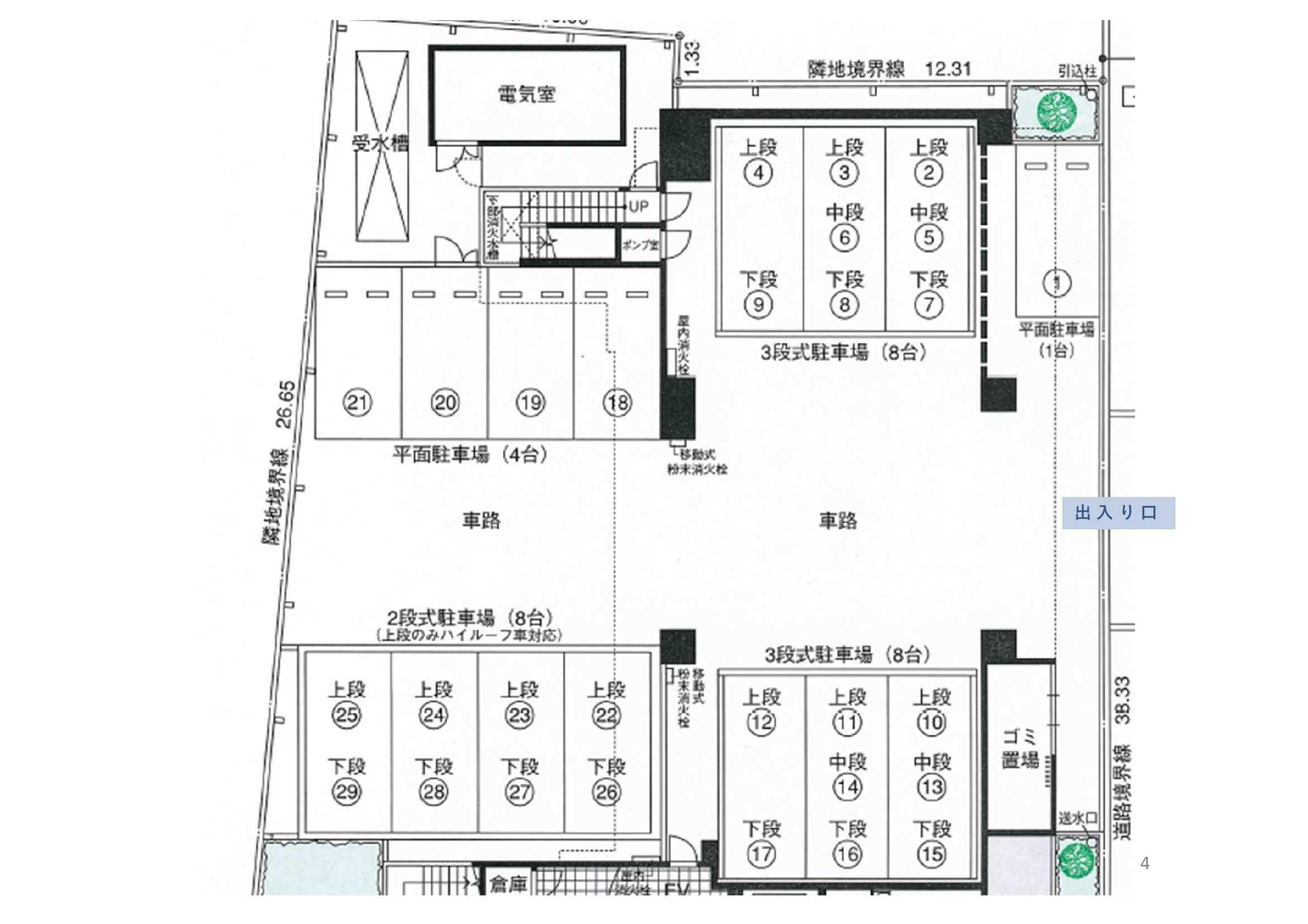 長堂2丁目駐車場の駐車配置図