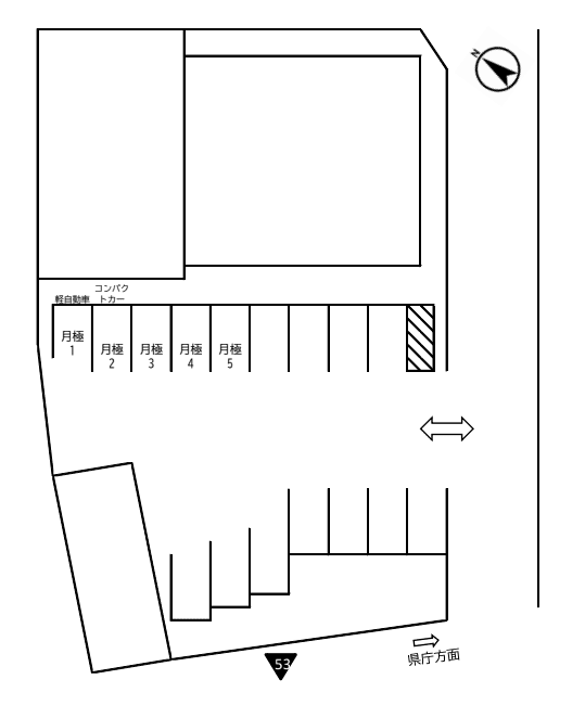 湯所町2丁目181駐車場の駐車配置図