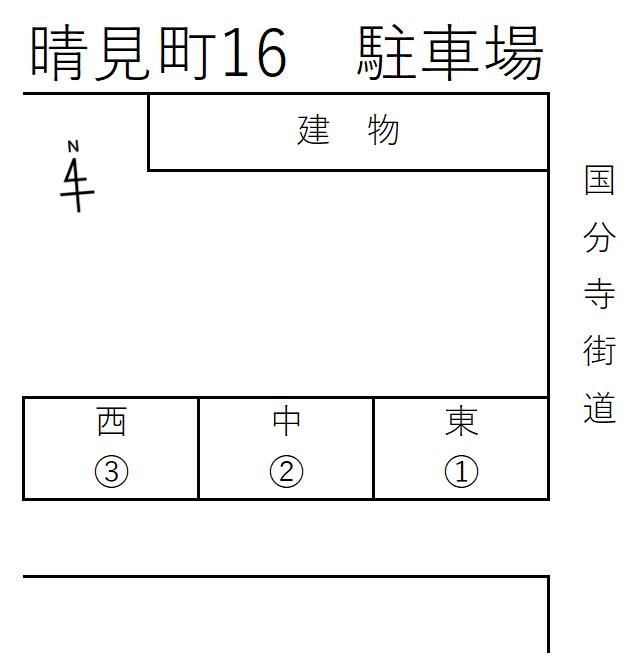晴見町16 駐車場の駐車配置図