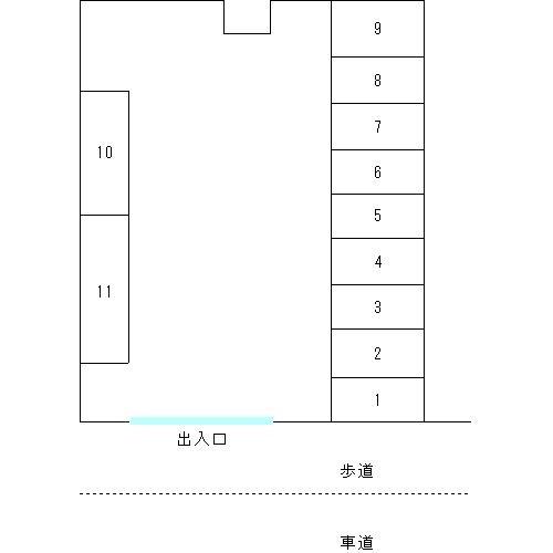 弥生台郵便局前駐車場の駐車配置図