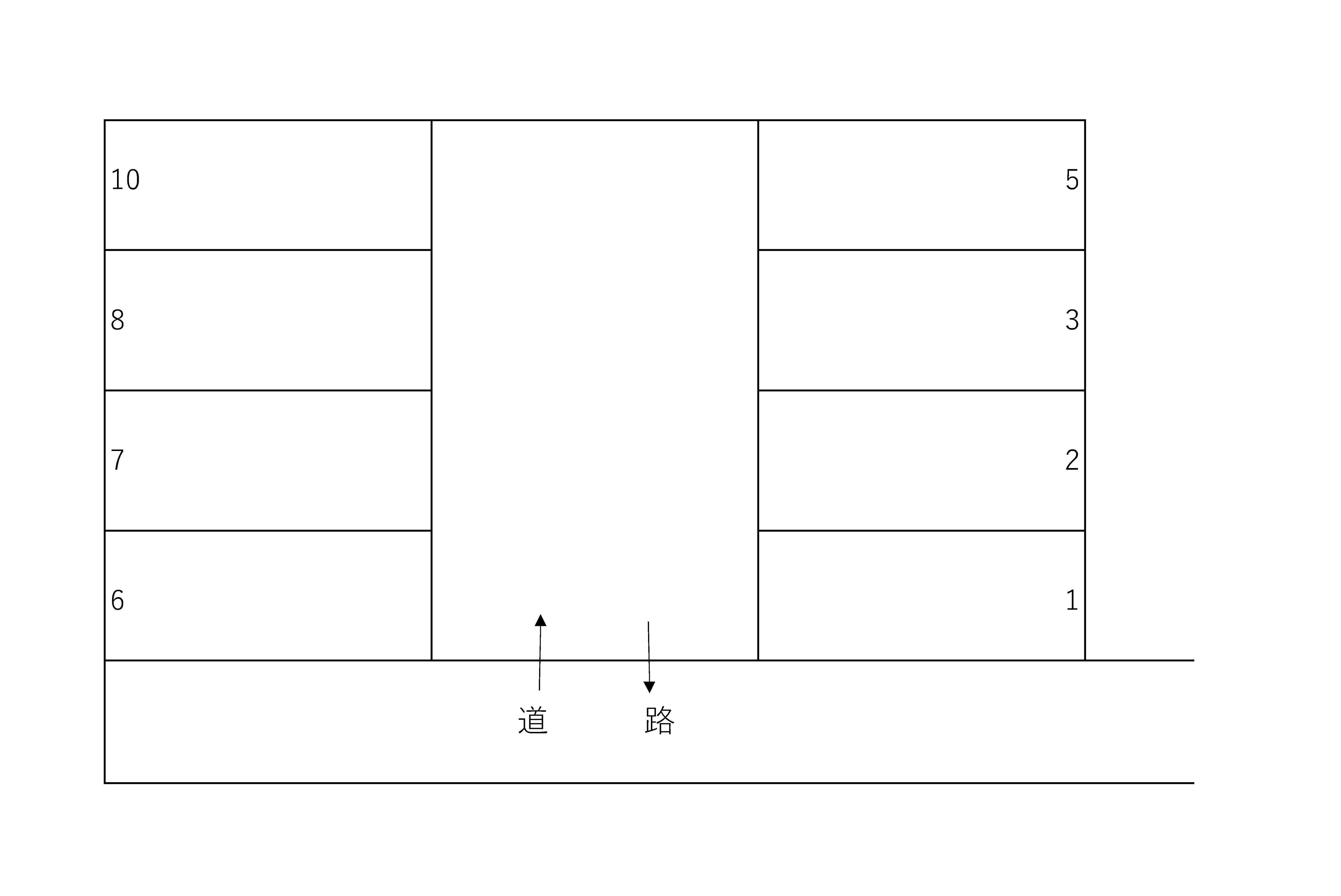 弁天橋通1丁目駐車場の駐車配置図