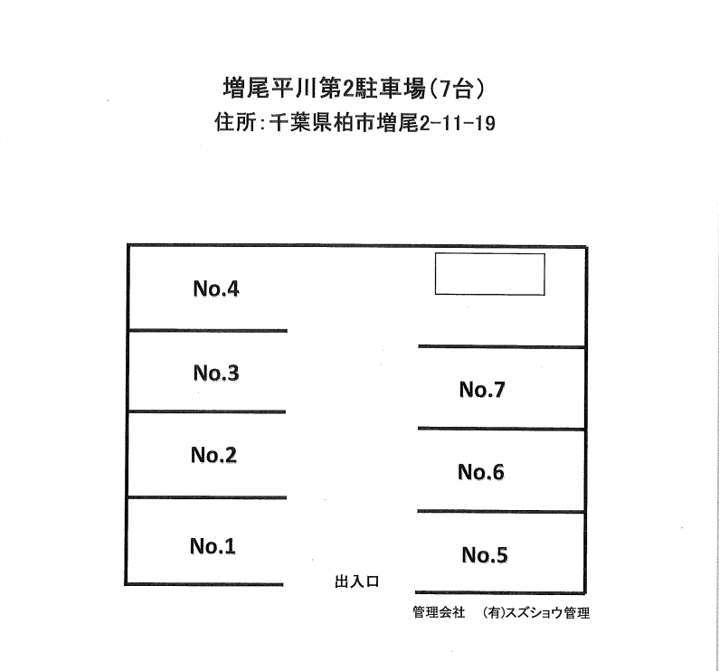 増尾平川第2駐車場の駐車配置図
