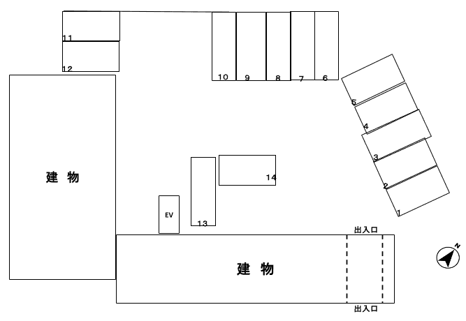 ヴェルデ駐車場の駐車配置図