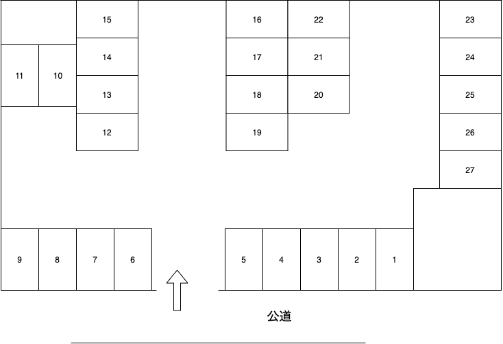 御成塚駐車場の駐車配置図