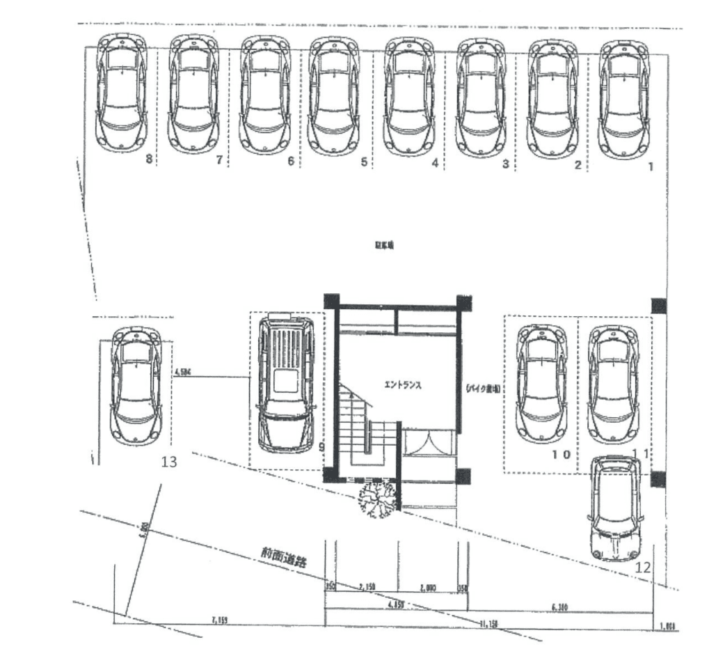 ST駐車場の駐車配置図