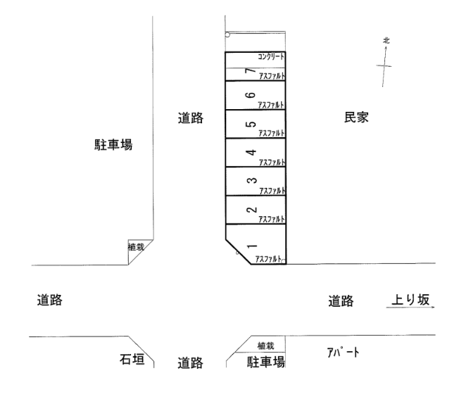 八山田駐車場の駐車配置図