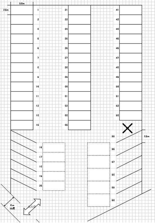 P-17駐車場の駐車配置図