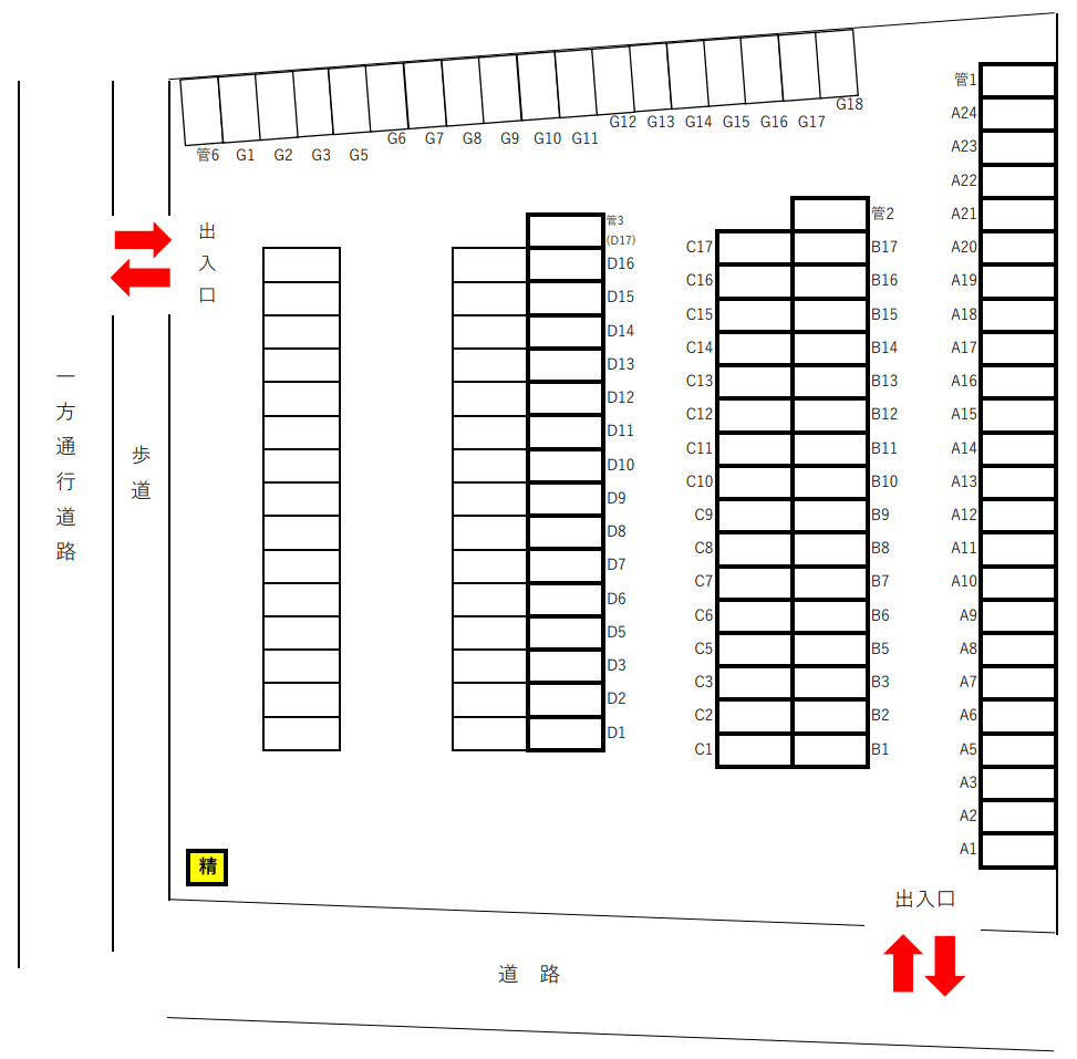 本庄早稲田駅前第1の駐車配置図