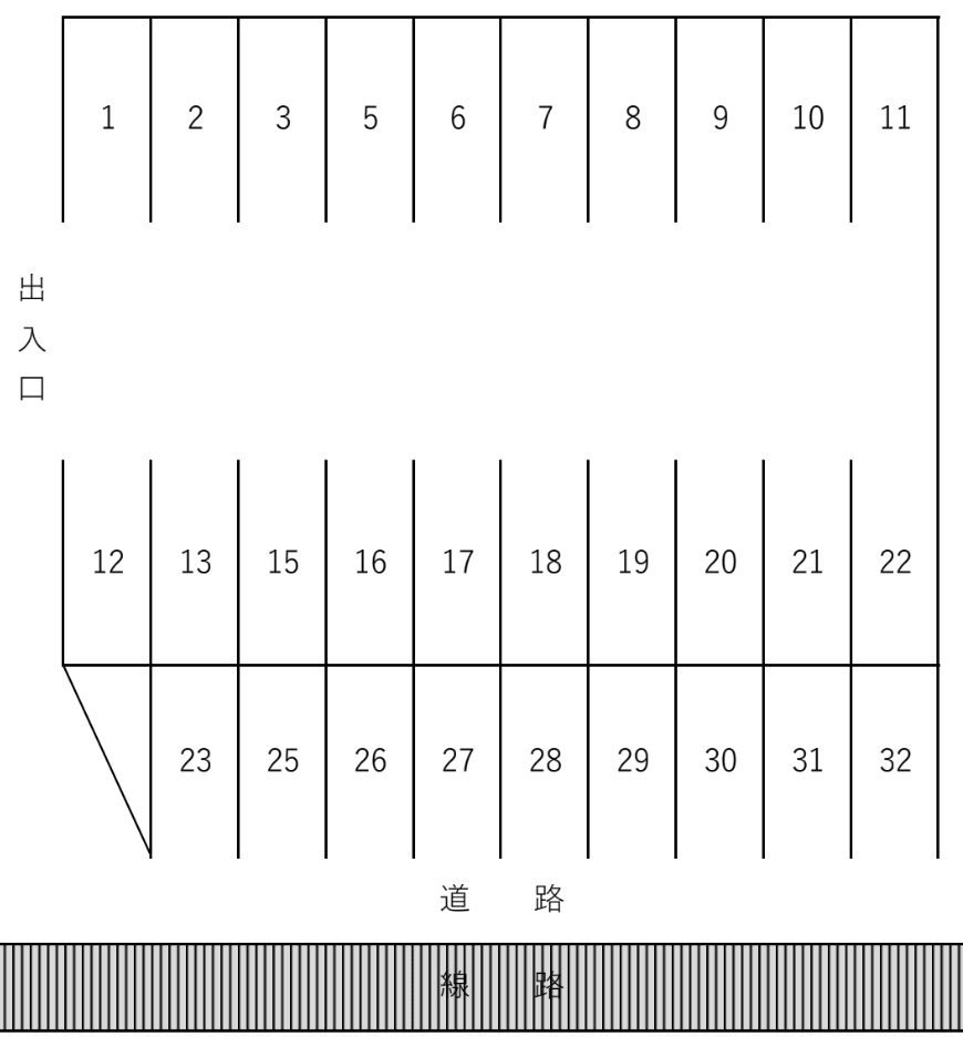 渡辺第1駐車場の駐車配置図