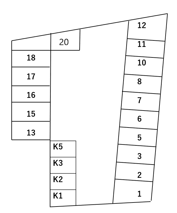 彦一パーキングの駐車配置図