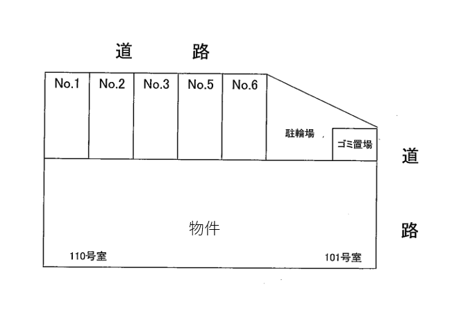 サンハイム敷地内駐車場の駐車配置図