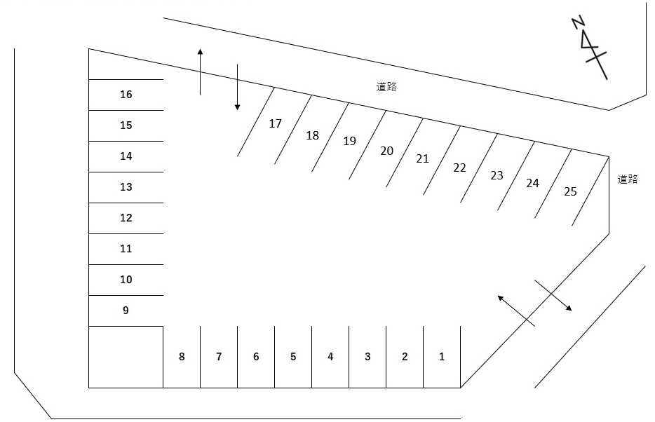 カーサエクセレンテ駐車場の駐車配置図