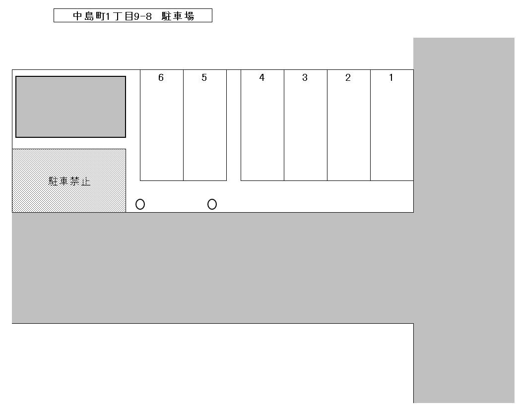 中島町1丁目9-8 駐車場の駐車配置図