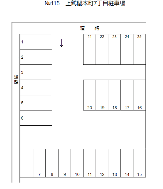 上鶴間本町7丁目駐車場の駐車配置図