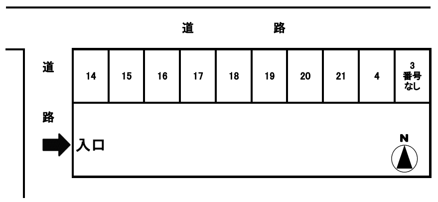 元天神辻駐車場の駐車配置図