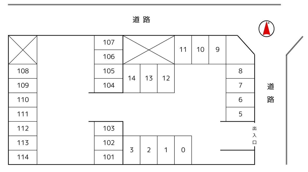 金森出雲ガレージの駐車配置図