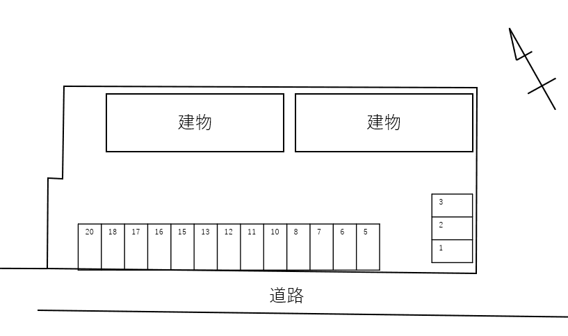 アヴニ-ル・ユウAの駐車配置図