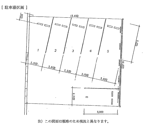 岩崎駐車場の駐車配置図