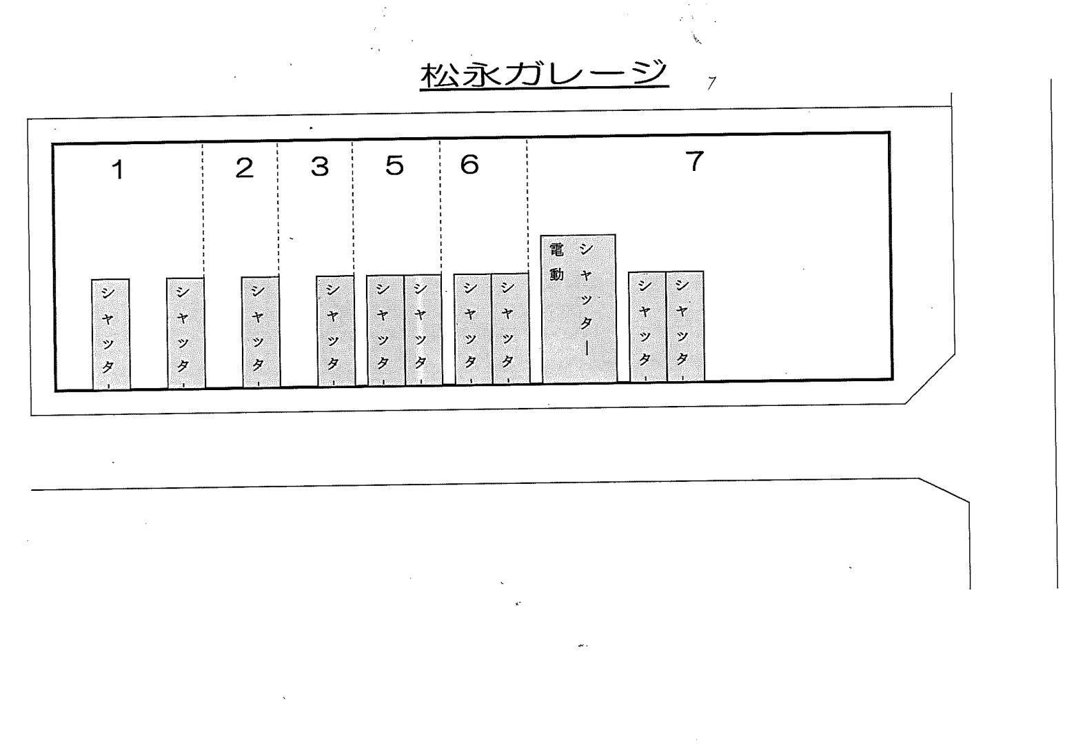 Mガレージ・倉庫の駐車配置図