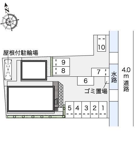 シャトーナカジマC棟(36774) 敷地外駐車場の駐車配置図